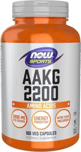 NOW Foods AAKG 2200 - arginina alfa-ketoglutaran 180 kapsulek
